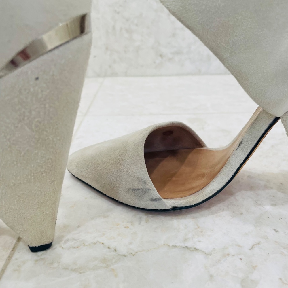 IRO {38} Booties Cream Suede Heel Pointed Toe - Picture 9 of 14
